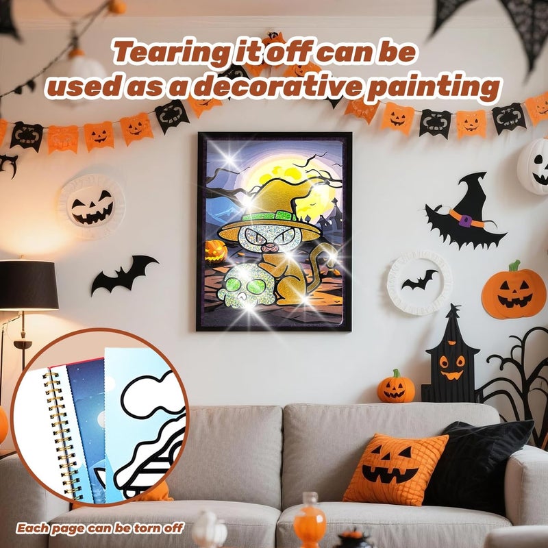 NaTuGi Foil Art Fun for Kids - Halloween Theme Arts and Crafts Kits，Kids Fun Art Supplies ，Creative Birthday Gift ，Travel Toys，Suitable for Girls and Boys Craftikit (Halloween) - Image 5